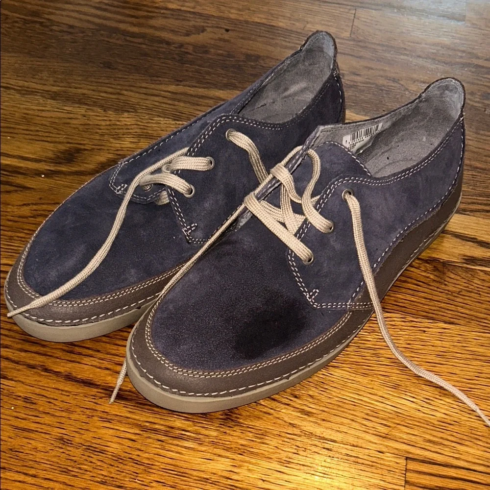 Clarks Collection Cushion Plus Navy Suede Casual Oxford Shoes Men’s Size 12